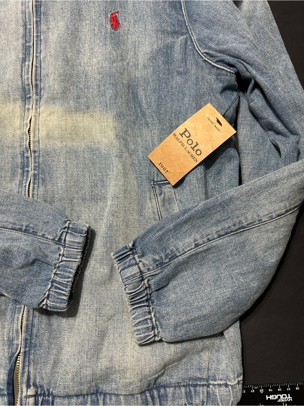 VTG Polo Ralph Lauren Denim Jacket with Yellow Teddy Bear Graphic Size M New - Picture 13 of 16